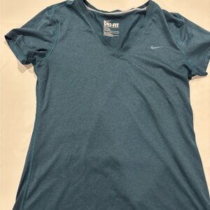 Nike Women's Teal Dri-FIT V-Neck Tee